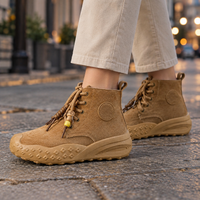 Damen Plateau-Stiefeletten in Lederoptik mit Schnürung