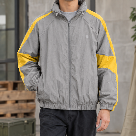 Herren Colorblock-Jacke – Relaxed Fit, Freizeit