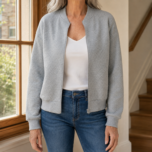 Damen Jacke strukturiert – Relaxed Fit, Casual