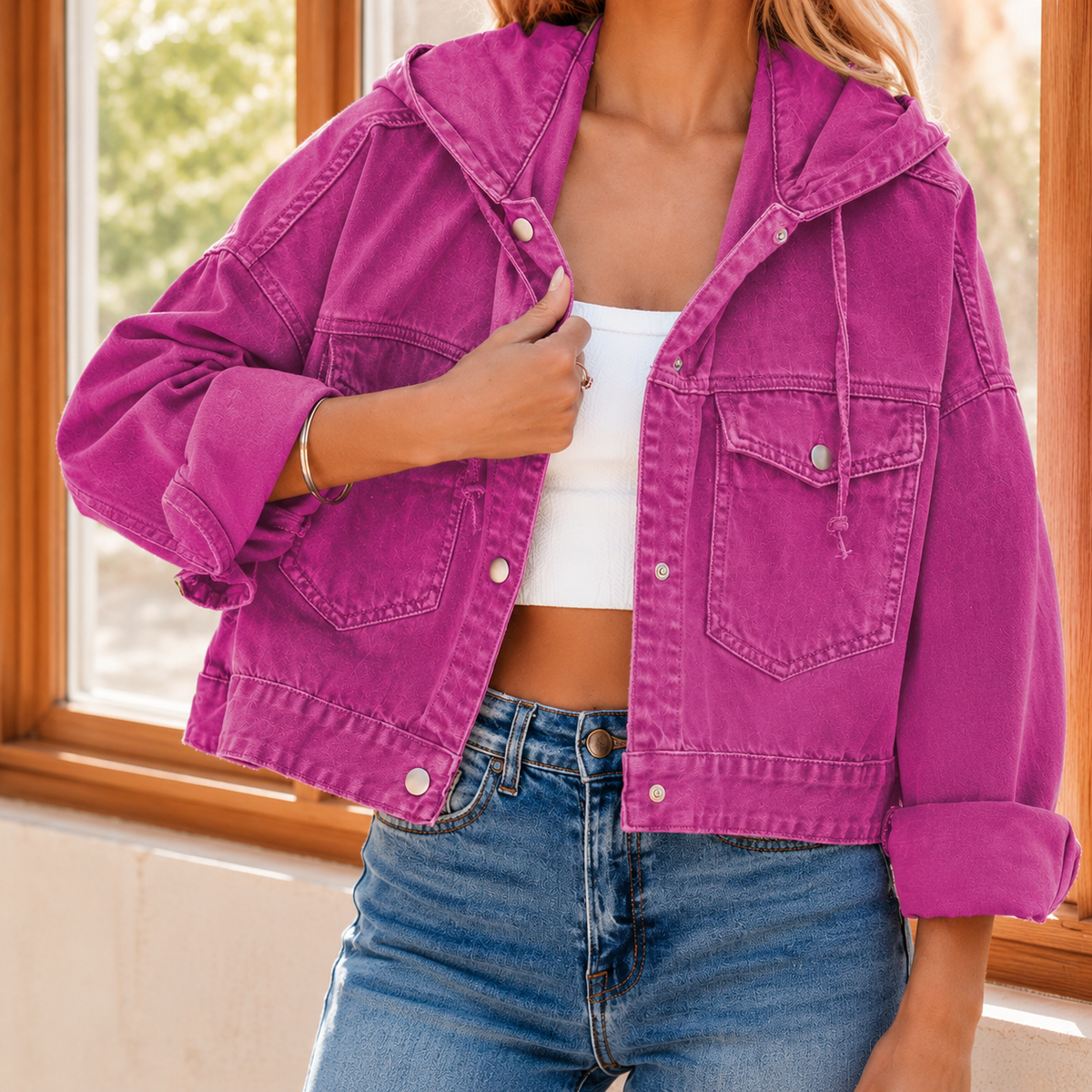 Damen Kapuzenjacke – Relaxed Fit, Freizeit
