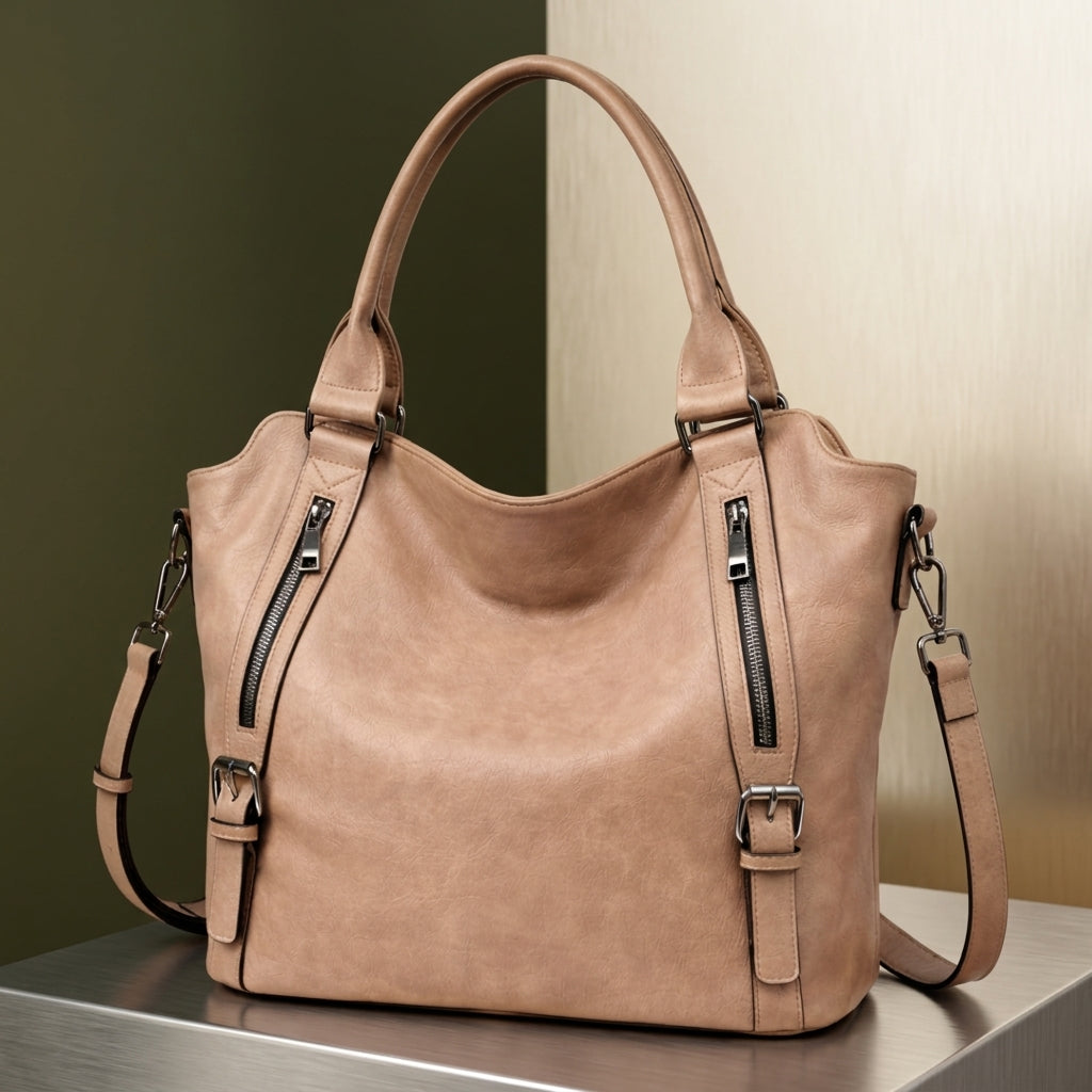 Damen Shopper Valencia | Tasche mit Schnallendetail und Doppelhenkel