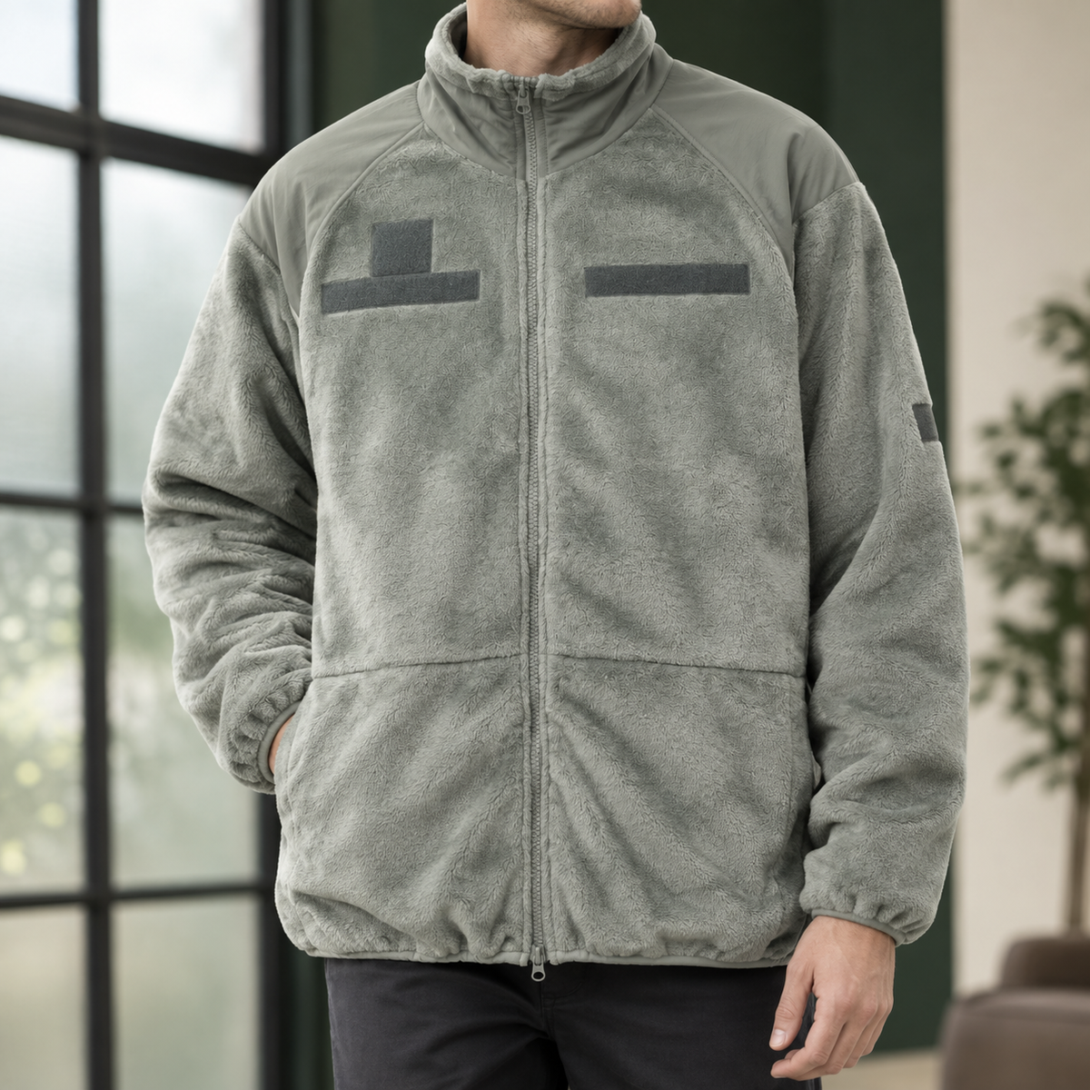 Herren Utility-Jacke grau – Regular Fit, Freizeit