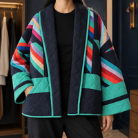 Damen Patchwork-Jacke Oversize – Casual