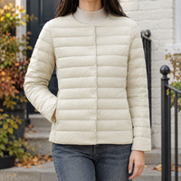 Damen Steppjacke mit rundem Ausschnitt