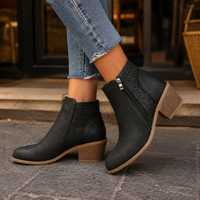 Damen Stiefeletten mit Cutout-Design und Seitenreißverschluss