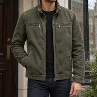 Herren Jacke mit Stehkragen & Reißverschluss – Relaxed Fit