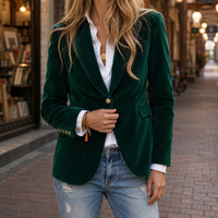 Damen Blazer mit Kerbkragen und Einknopfverschluss