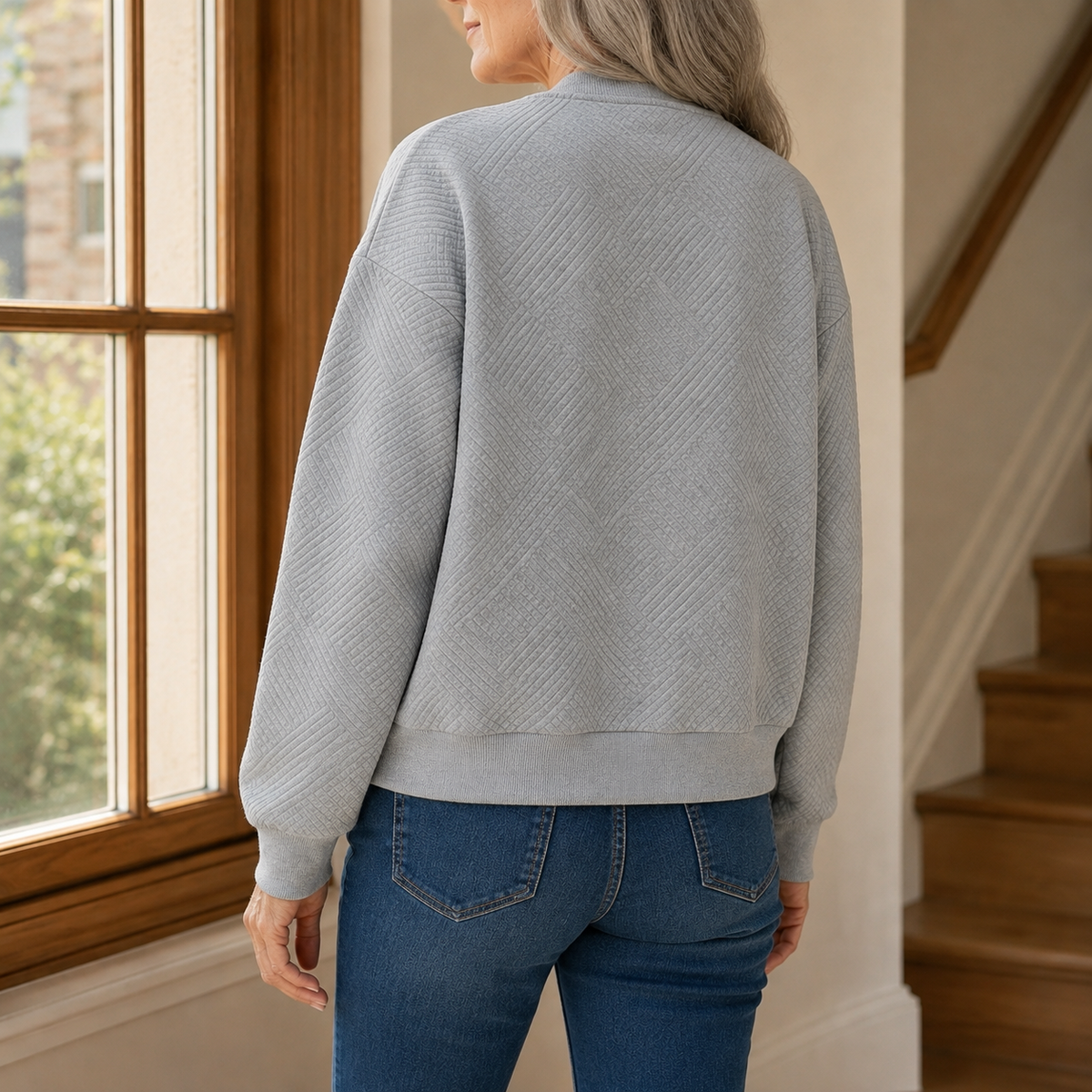 Damen Jacke strukturiert – Relaxed Fit, Casual