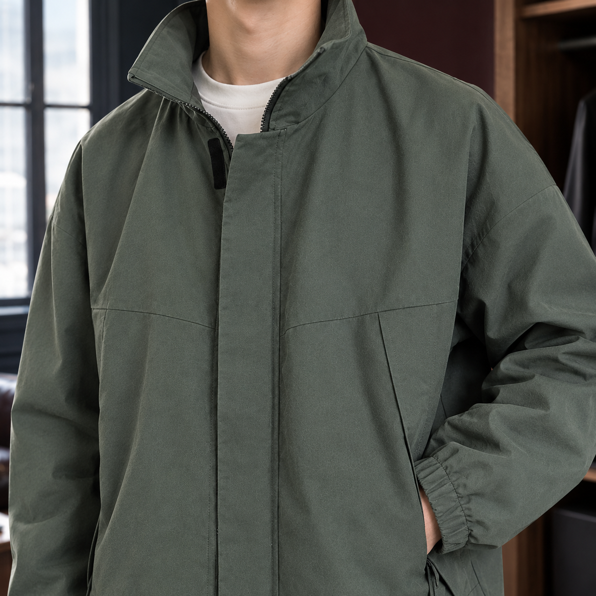 Herren Stehkragenjacke – Regular Fit, Casual