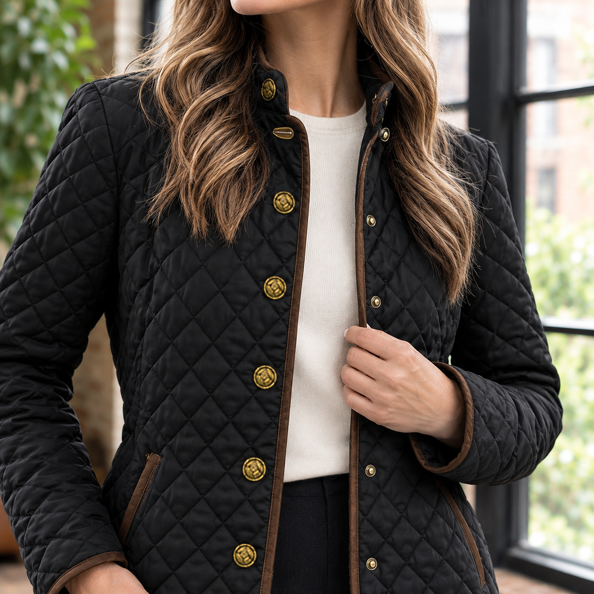Damen Steppjacke mit Rautensteppung – Slim Fit