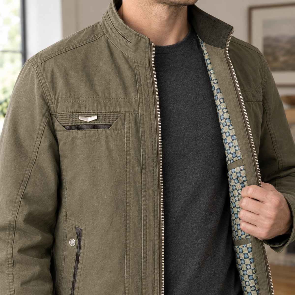 Damen Stehkragenjacke – Regular Fit, Casual