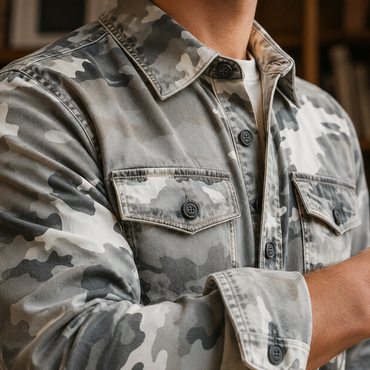 Damen Utility-Jacke Camouflage – Regular Fit