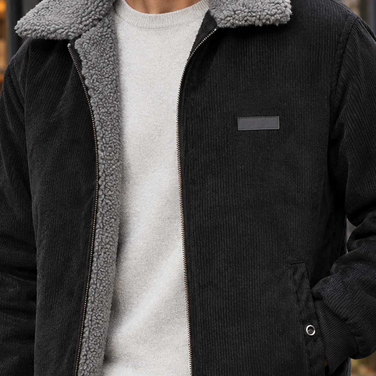 Herren Cordjacke gefüttert – Regular Fit, Freizeit