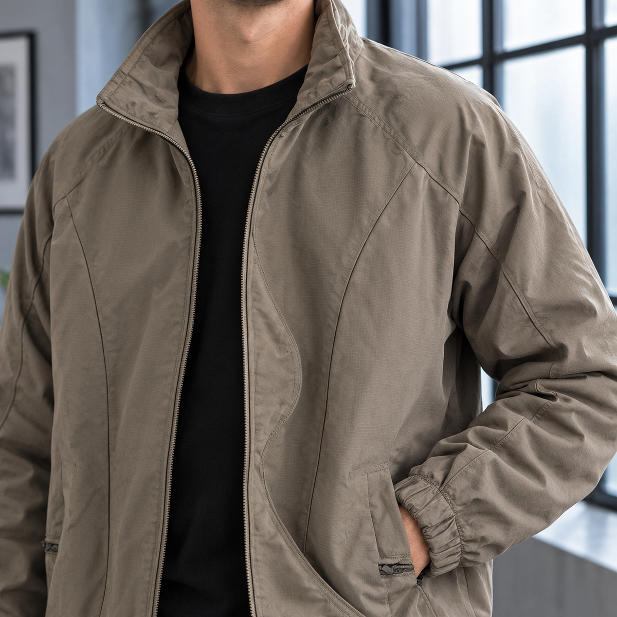 Damen Zip-Jacke – Relaxed Fit, Freizeit
