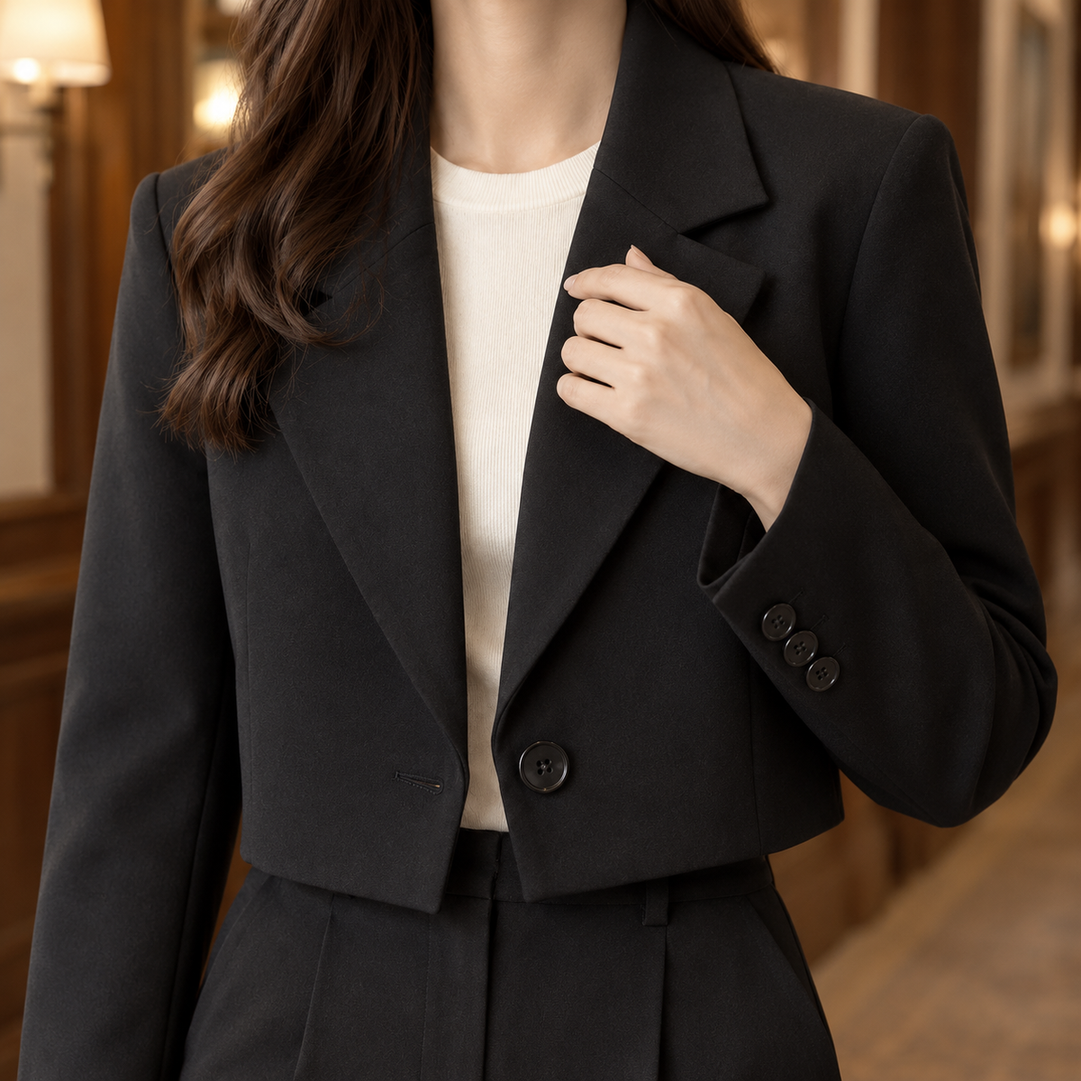 Damen Slim Fit Blazer Business Eleganter Taillierter Schnitt