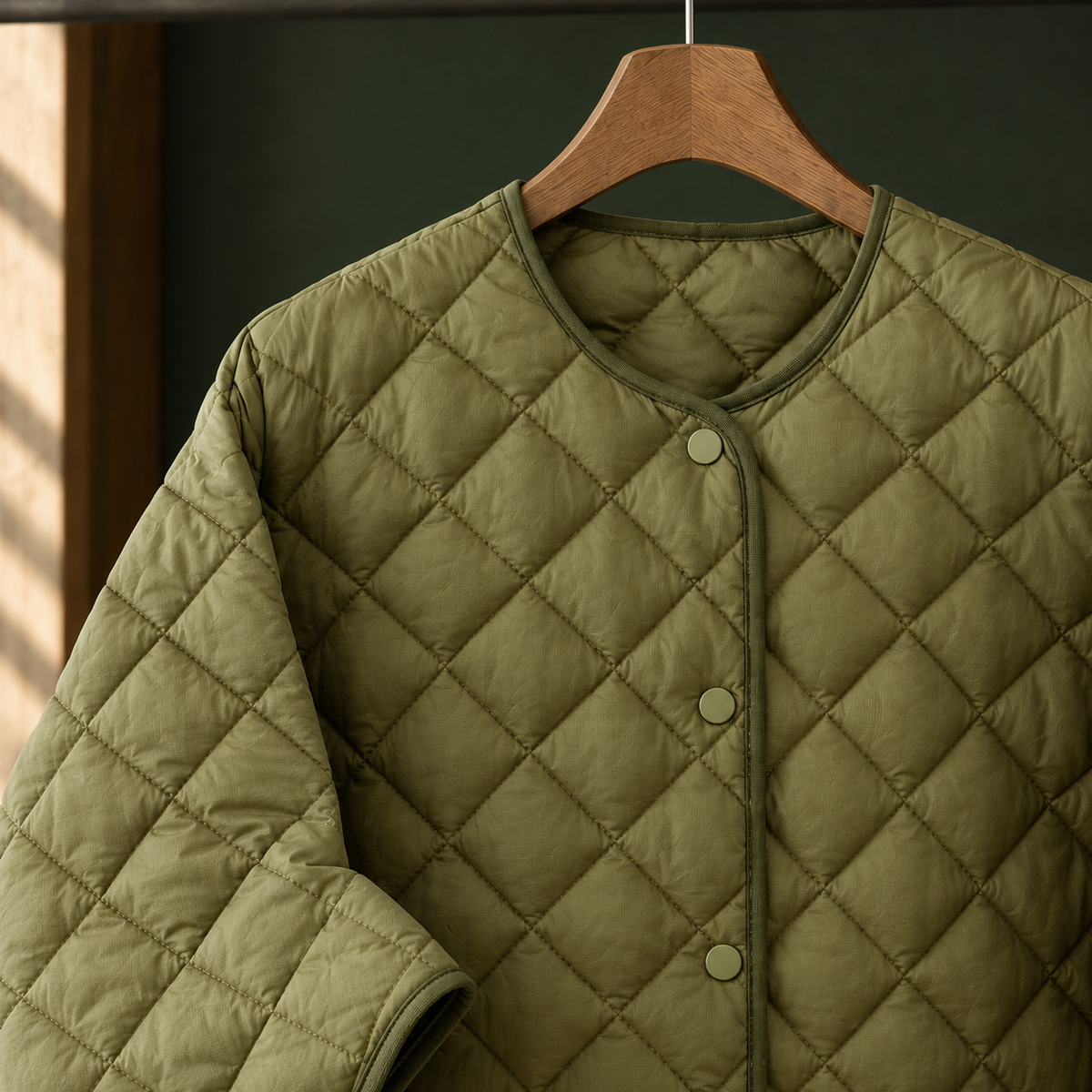 Damen Steppjacke mit Druckknöpfen – Relaxed Fit
