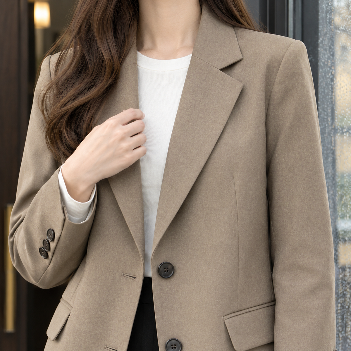 Damen Business-Blazer – Relaxed Fit