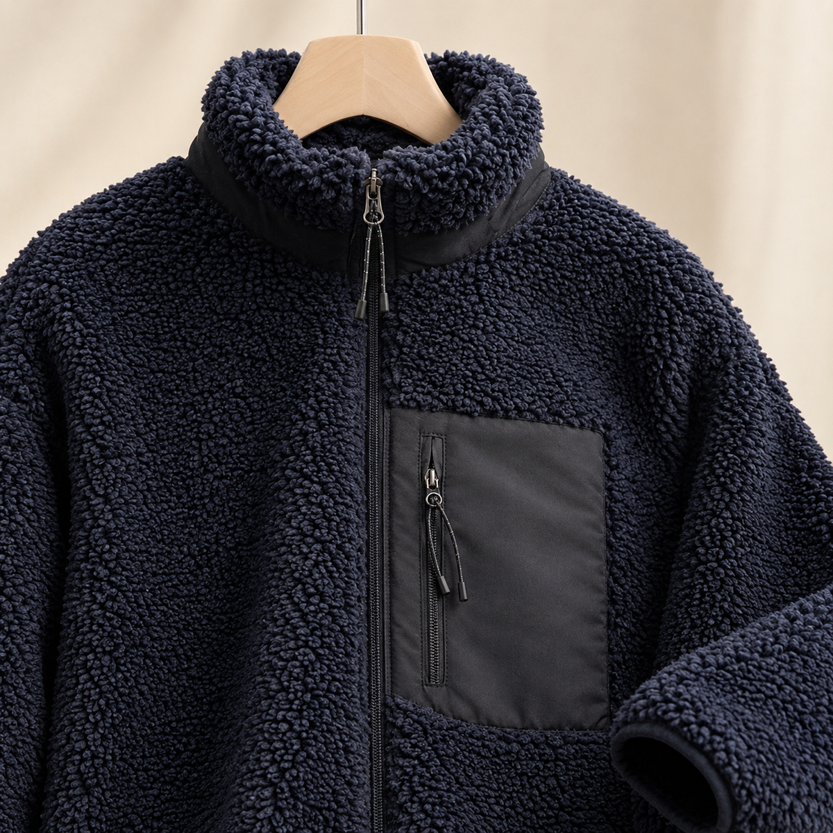 Herren Zip-Jacke strukturiert – Relaxed Fit
