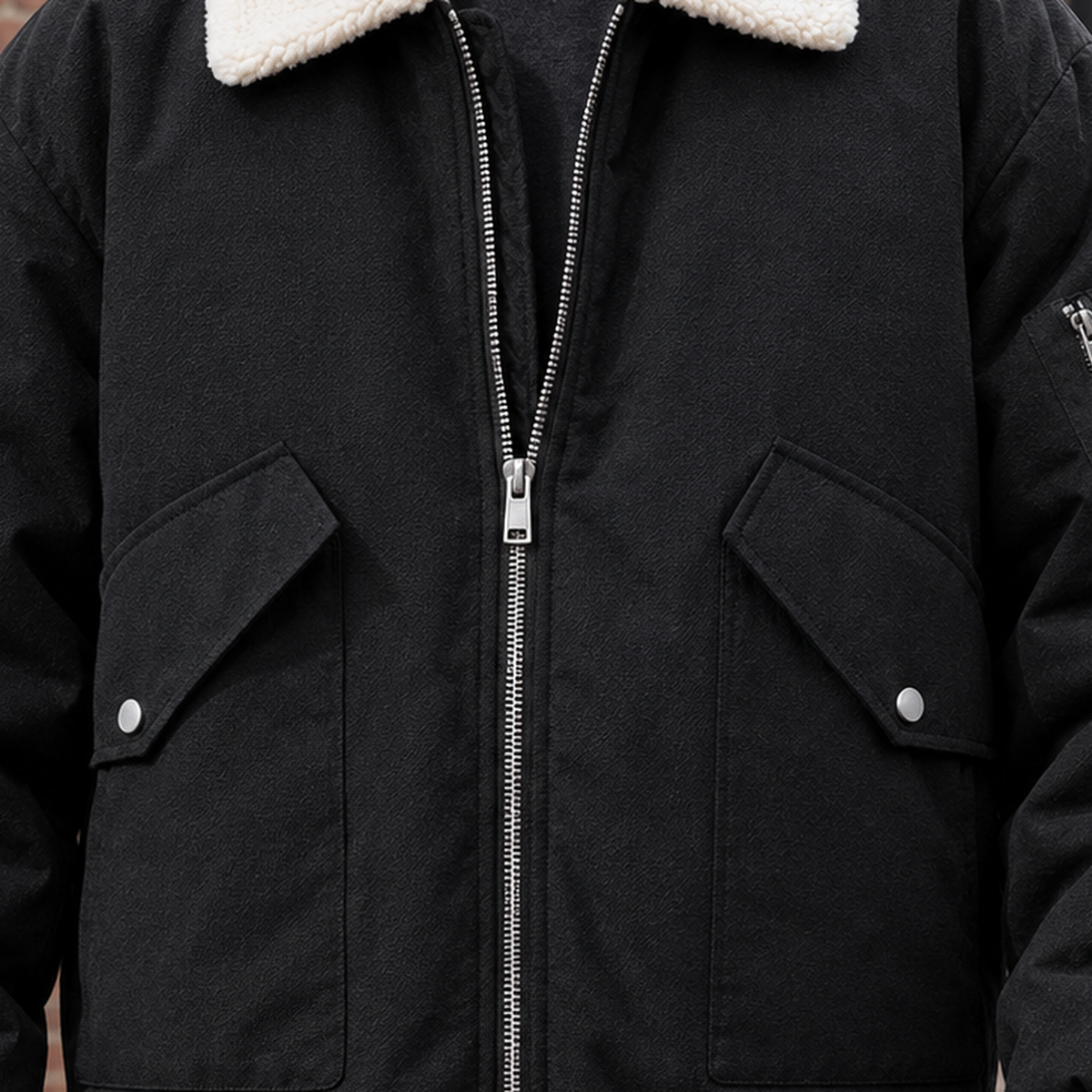 Herren Pilotenjacke mit Kontrastkragen – Regular Fit