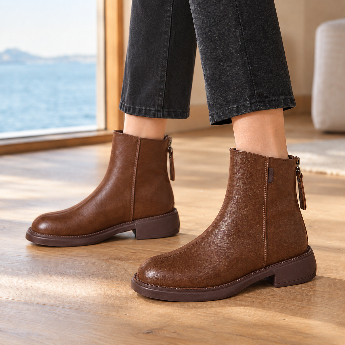 Damen Stiefeletten Leder – Freizeit, Herbst