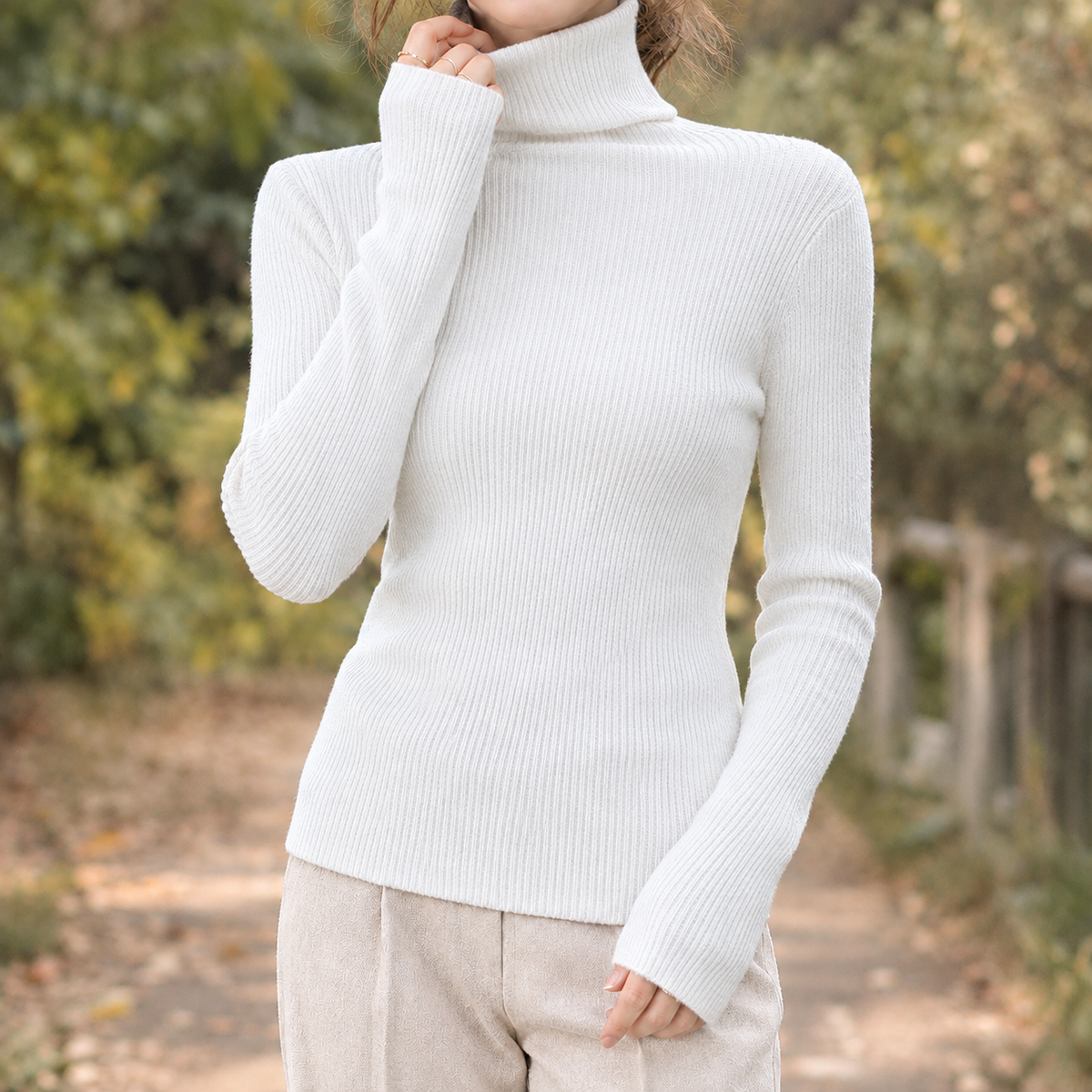 Damen Rollkragenpullover – Slim Fit, Winter