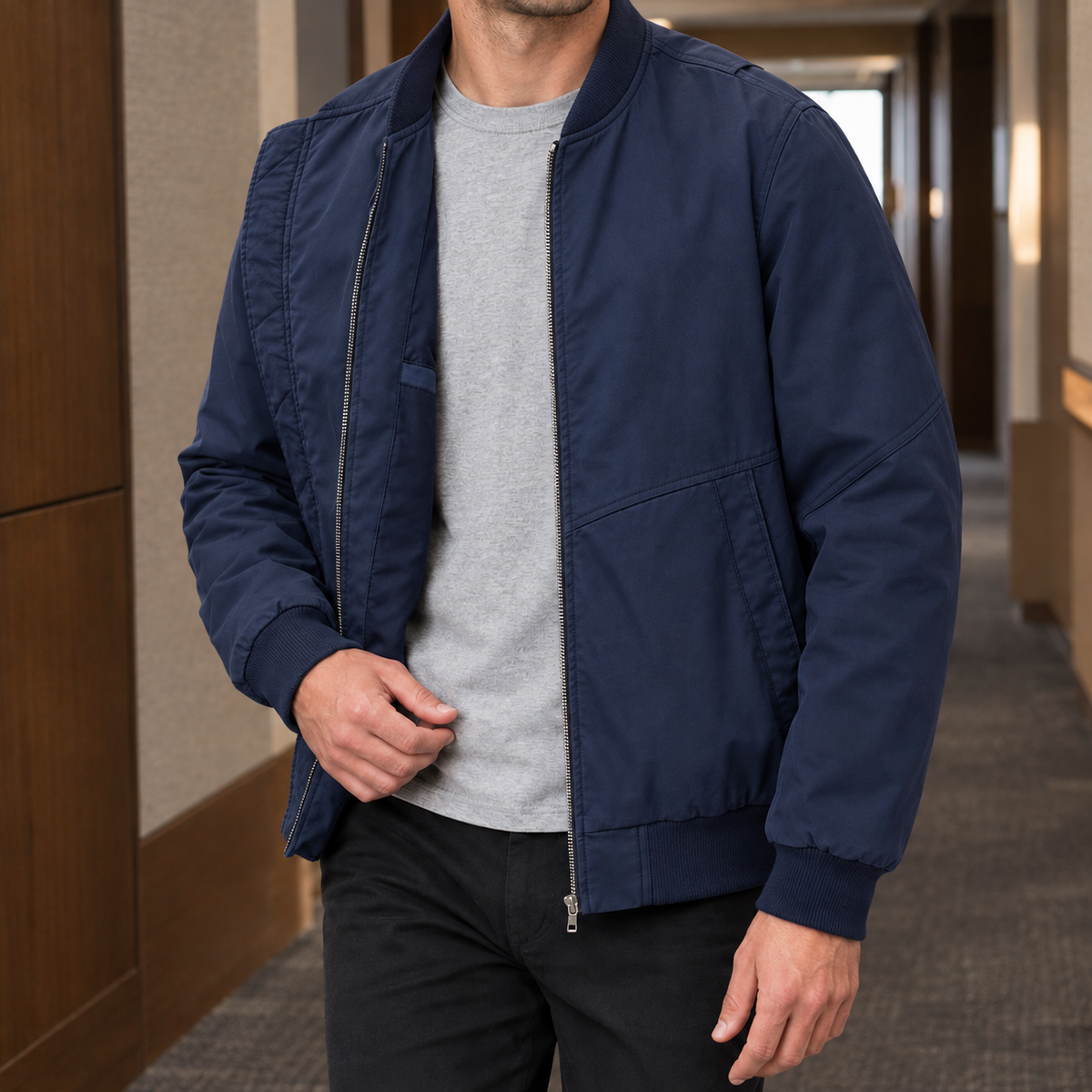 Herren Bomberjacke – Relaxed Fit, Freizeit