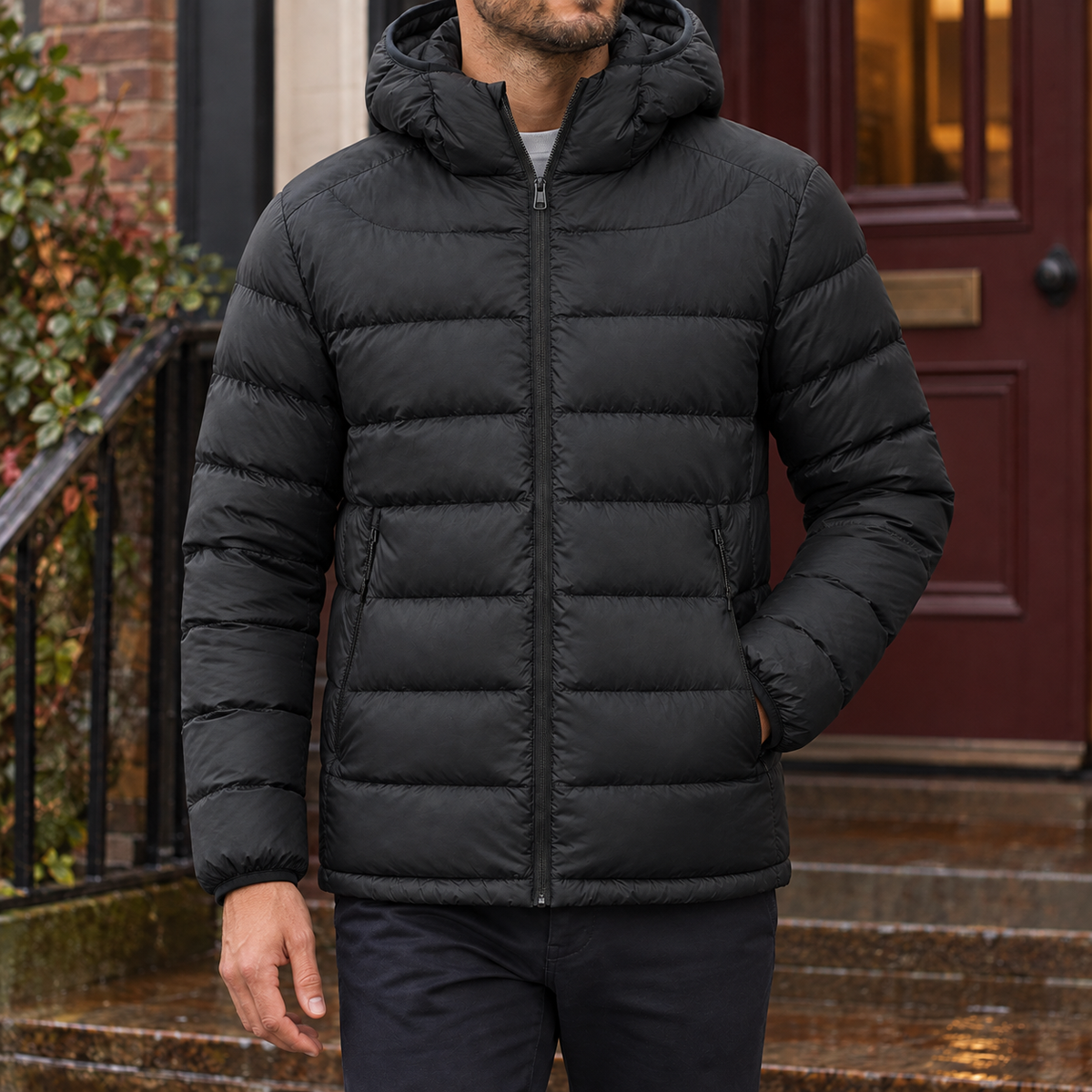 Damen Kapuzenjacke mit Steppnähten – Regular Fit
