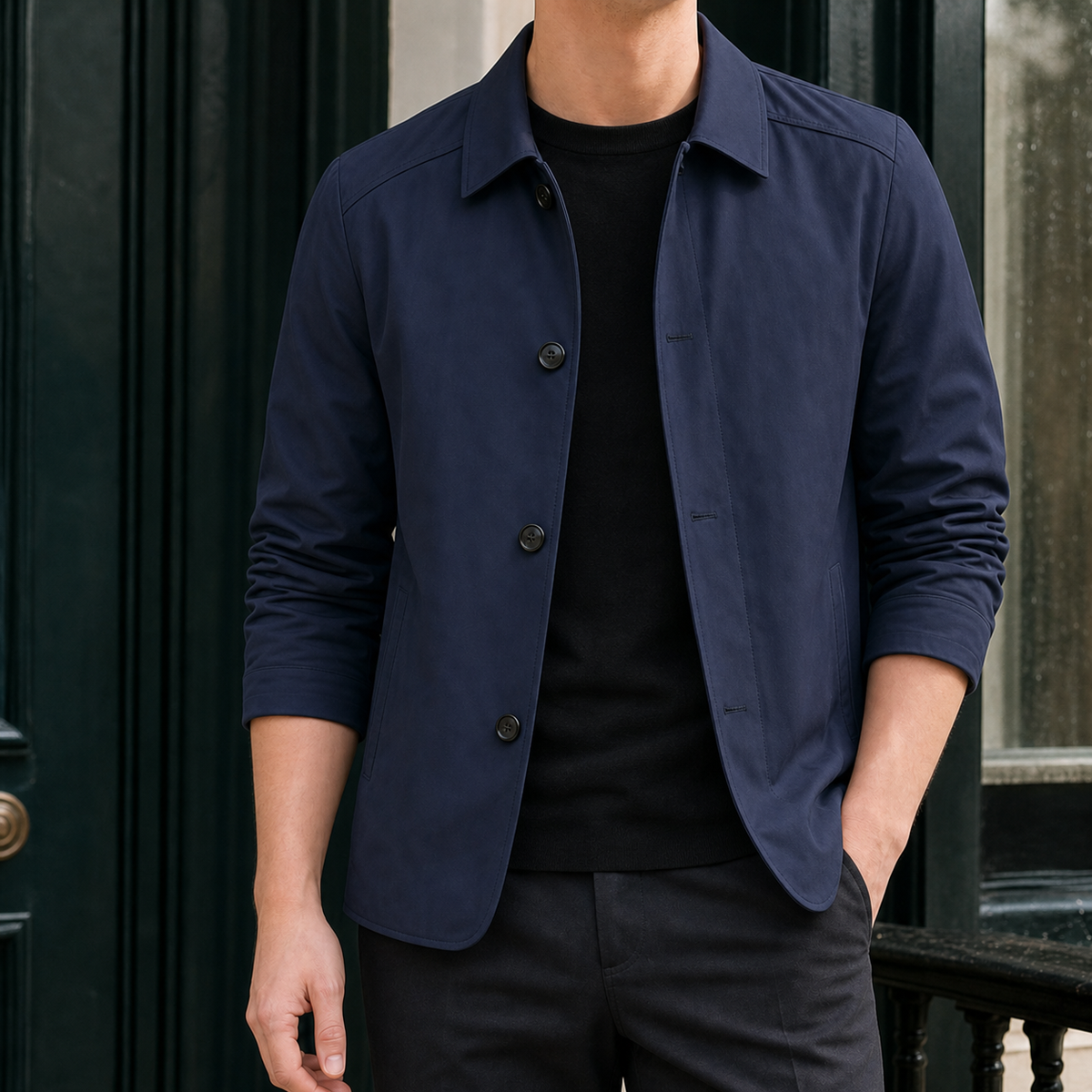 Damen Jacke mit Knopfleiste & Spitzkragen – Regular Fit