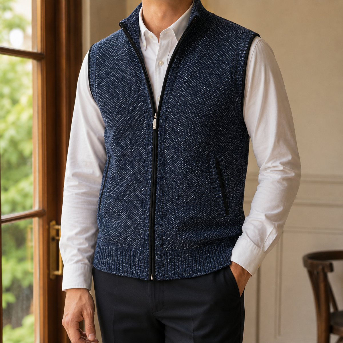 Damen Strickweste mit Reißverschluss – Regular Fit