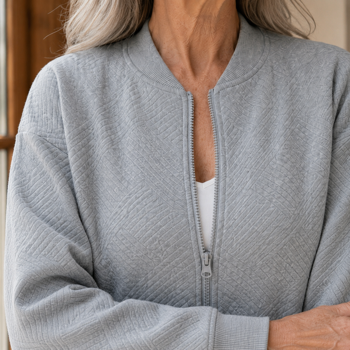 Damen Jacke strukturiert – Relaxed Fit, Casual