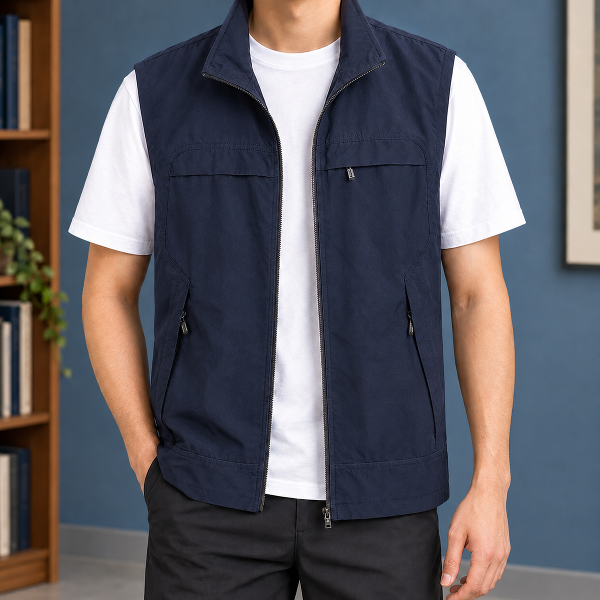 Herren Utility-Weste ärmellos – Regular Fit
