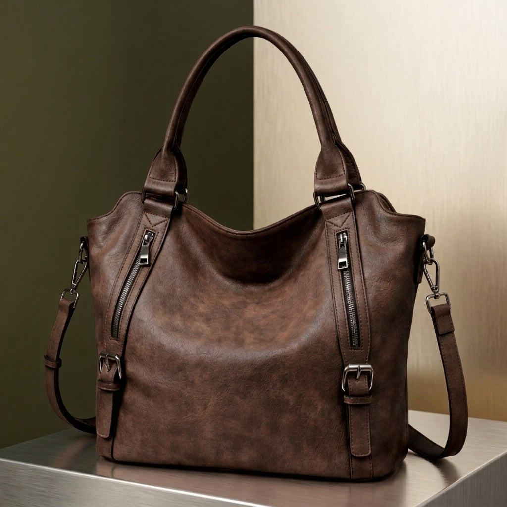Damen Shopper Valencia | Tasche mit Schnallendetail und Doppelhenkel