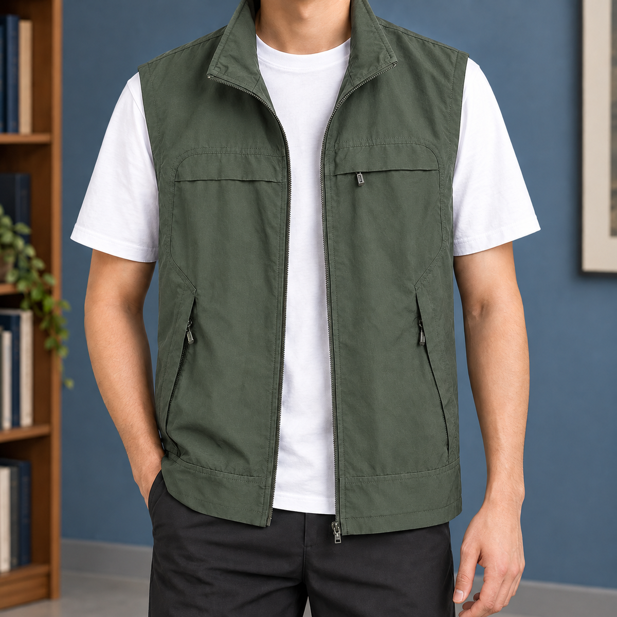 Herren Utility-Weste ärmellos – Regular Fit