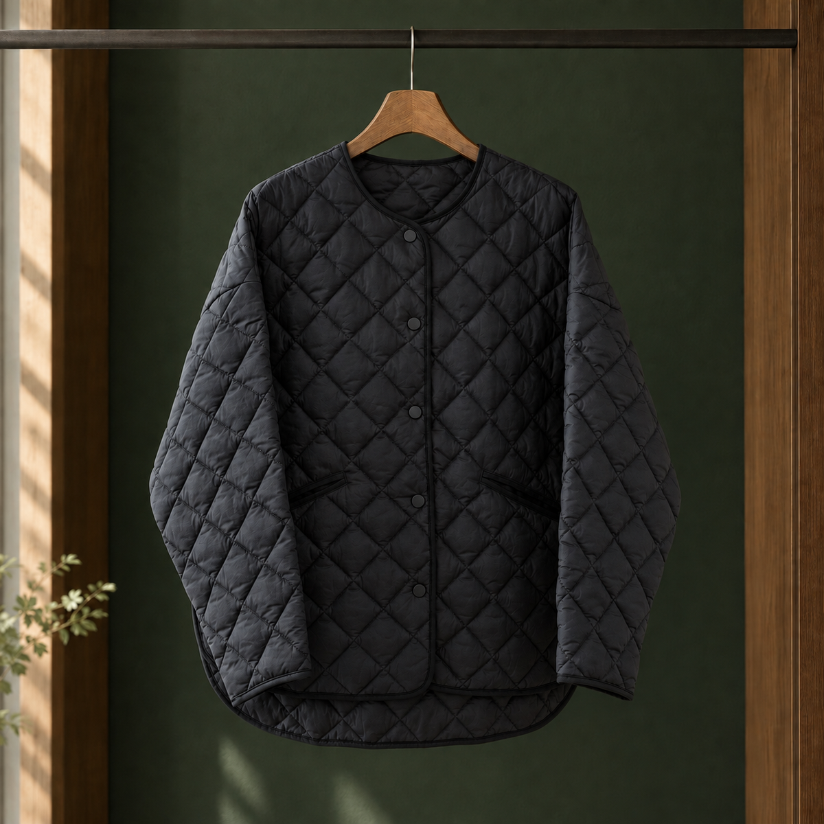 Damen Steppjacke mit Druckknöpfen – Relaxed Fit