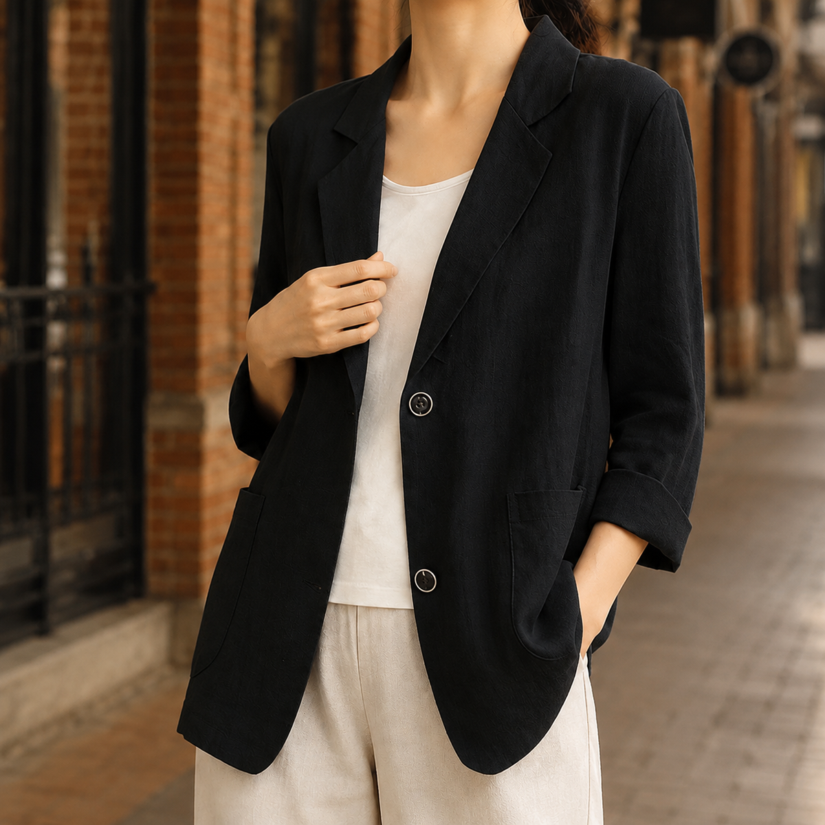 Damen Blazer Relaxed Fit Business Freizeit