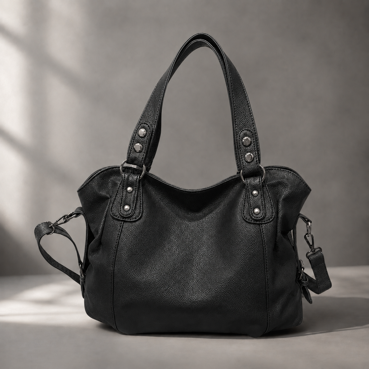 Damen Hobo Bag Marconi | Schultertasche mit Nietendetail und Schulterriemen
