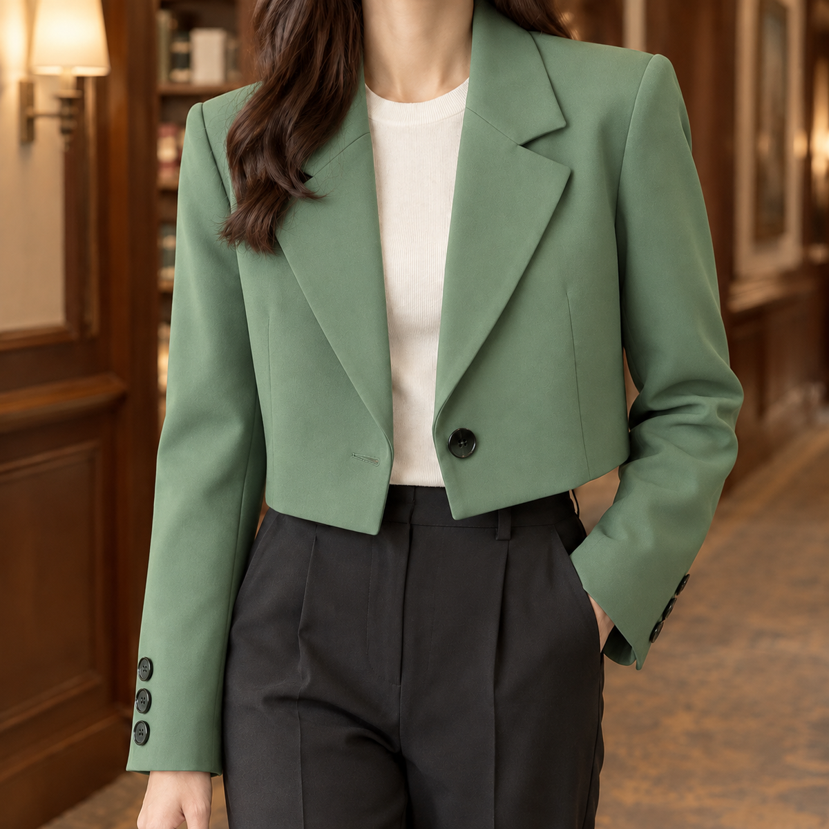 Damen Slim Fit Blazer Business Eleganter Taillierter Schnitt