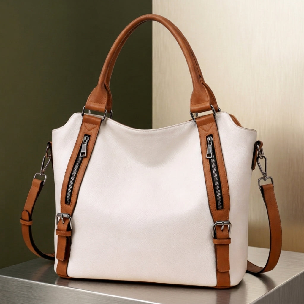 Damen Shopper Valencia | Tasche mit Schnallendetail und Doppelhenkel
