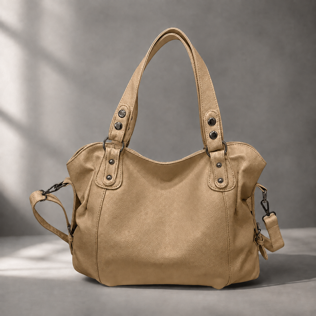 Damen Hobo Bag Marconi | Schultertasche mit Nietendetail und Schulterriemen
