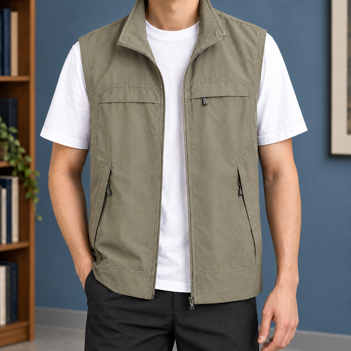 Herren Utility-Weste ärmellos – Regular Fit