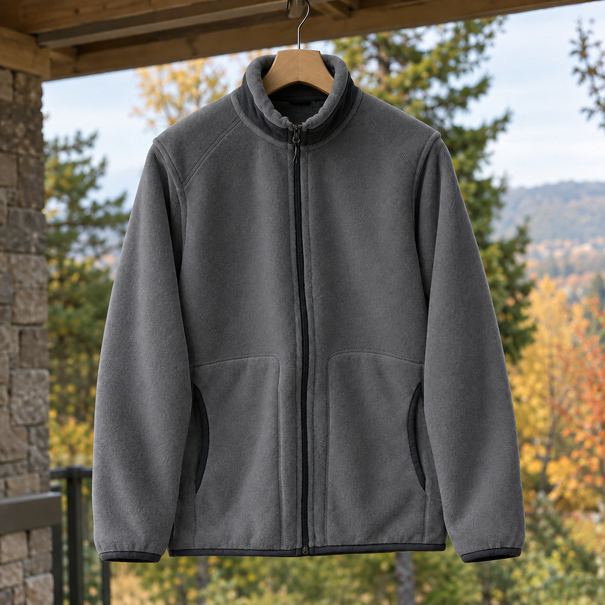 Herren Fleecejacke mit Stehkragen – Regular Fit