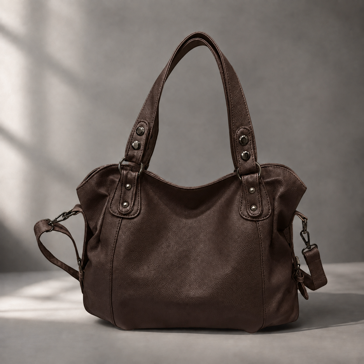 Damen Hobo Bag Marconi | Schultertasche mit Nietendetail und Schulterriemen