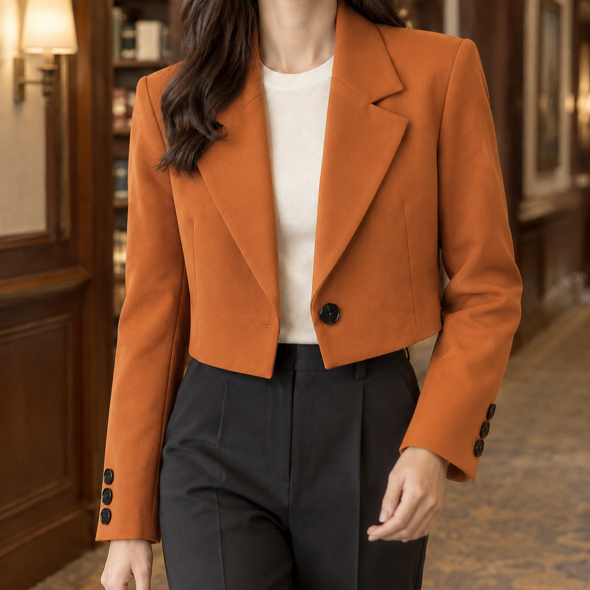 Damen Slim Fit Blazer Business Eleganter Taillierter Schnitt