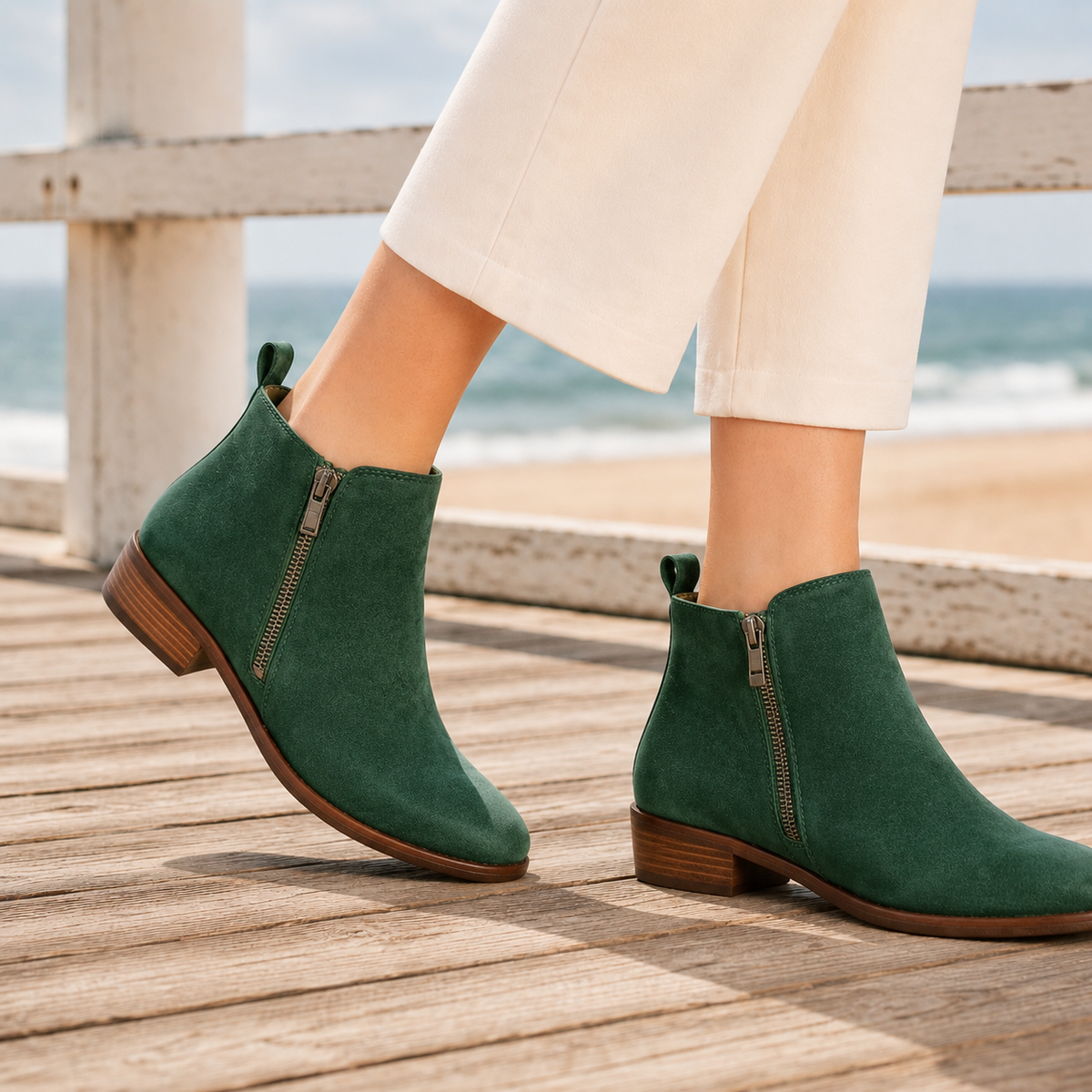 Damen Komfort-Stiefeletten mit Seitenreißverschluss