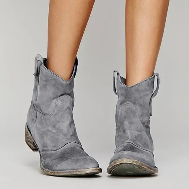 Damen Western-Stiefeletten in Lederoptik mit spitzer Zehenform