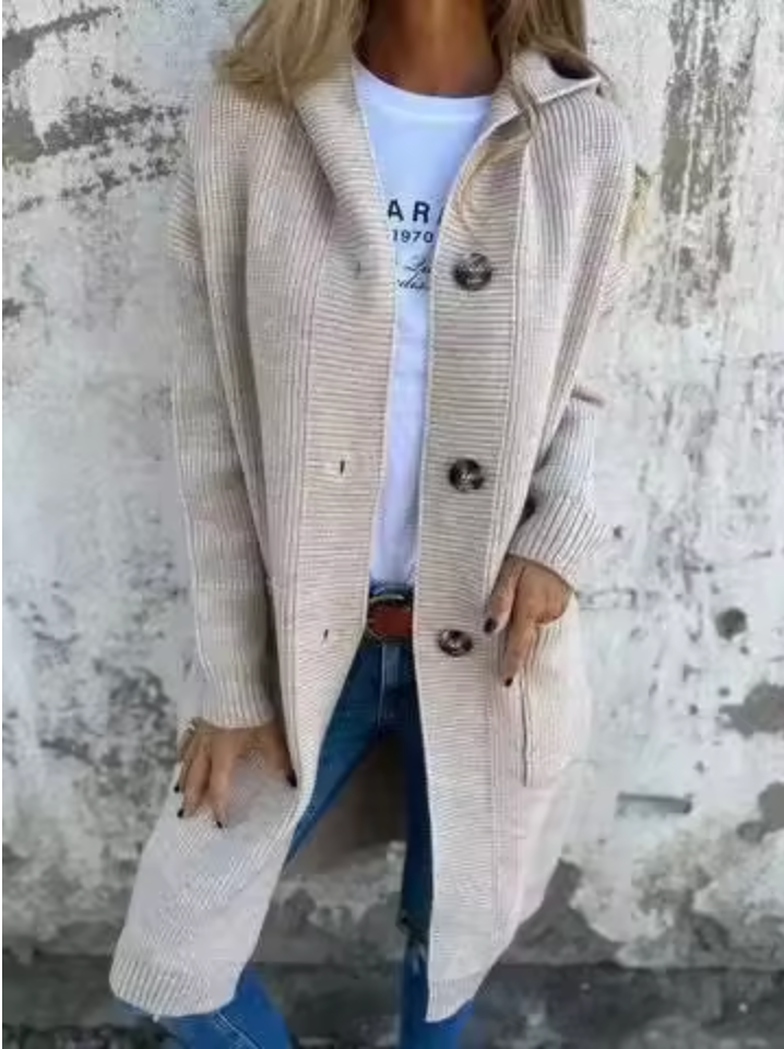 Damen Strickjacke lang – Casual, Herbst