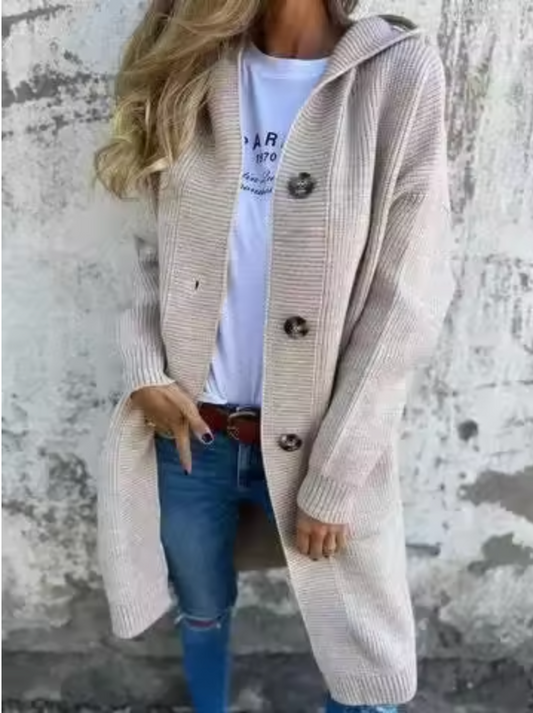 Damen Strickjacke lang – Casual, Herbst