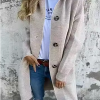 Damen Strickjacke lang – Casual, Herbst