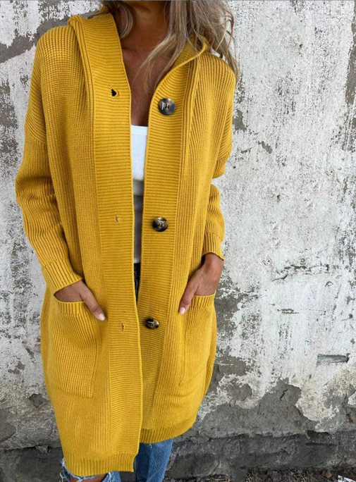 Damen Strickjacke lang – Casual, Herbst