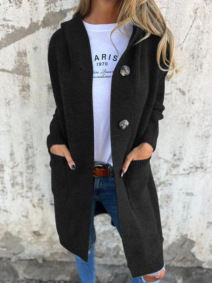 Damen Strickjacke lang – Casual, Herbst